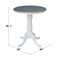 International Concepts Round 30 in Rd Top Ped Table, Counter Ht, White/Heather Gray, 30 W, 30 L, 35.1 in H, Wood K05-30RT-6B - alternate 2